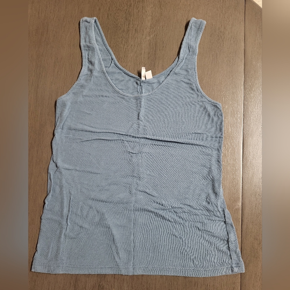 Nordstrom Light Blue Ribbed Tank Top